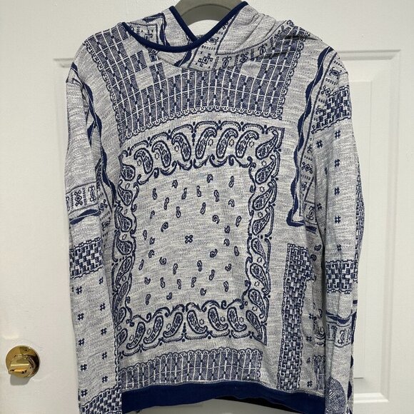 Zara Other - Zara Man Denim Couture Bandana Print Hoodie - Size Large